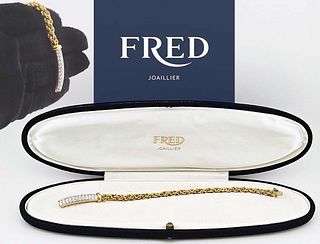 Fred Paris 18K Yellow Gold Bracelet 1.40 cts Diamonds Retailed at $13,500
