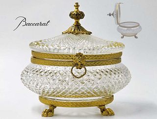 19th C. Baccarat Crystal & Bronze Mounted Cady Dish