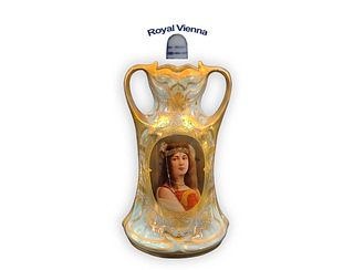 1880's Austria Royal Vienna 2 Handle Vase, Signed By ' Waqner '