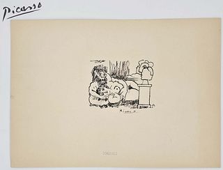 Picasso 'Escultor En Reposso' Etching Lithography Print, Signed