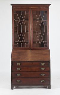 George III Mahogany Secretary Bookcase, 18th Century