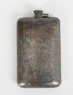 An Art Deco Period Sterling Silver Flask