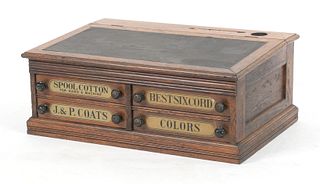 J. & P. Coats Oak Spool Cabinet, Circa 1890