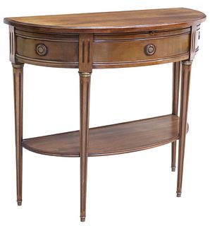 FRENCH LOUIS XVI STYLE DEMILUNE CONSOLE TABLE