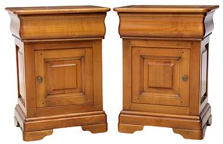 (2) LOUIS PHILIPPE STYLE WALNUT BEDSIDE CABIENTS