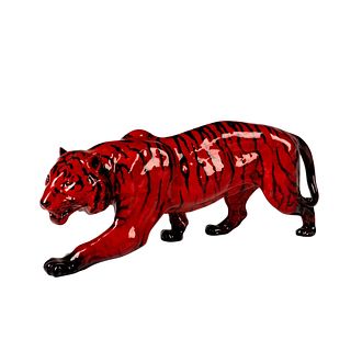 Royal Doulton Flambe Sculpture, Tiger Stalking HN1082