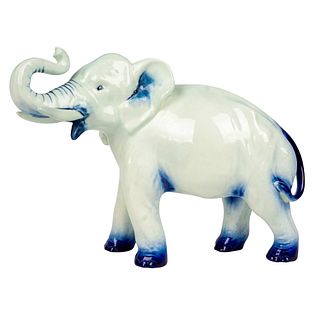 Royal Doulton Blue Flambe Figurine, Elephant HN966