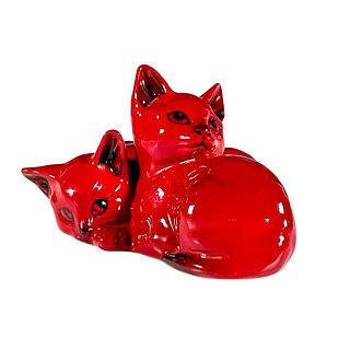 Royal Doulton Prototype Flambe Figurine, Siamese Kittens