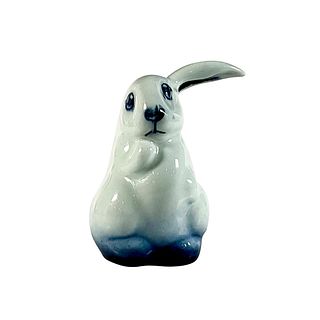 Rare Royal Doulton Blue Flambe Figurine, Lop-Eared Rabbit