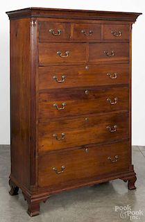 Pennsylvania Chippendale walnut tall chest, late 18th c., 66'' h., 41 3/4'' w.