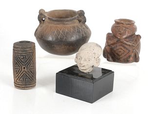 Four Pre-Columbian Terracotta Vessels and Articles