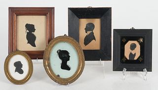 Five Silhouette Portrait Miniatures
