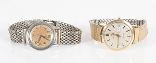 Two Vintage Wristwatches, Omega and Hamilton