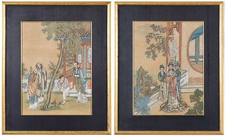 Two Framed Chinese Ink and Color on Silk Paintings