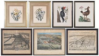 Miscellaneous Group of Seven Framed Prints, Gardens, Catesby