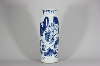 A blue and white figure porcelain vase,Ming Dynasty,China