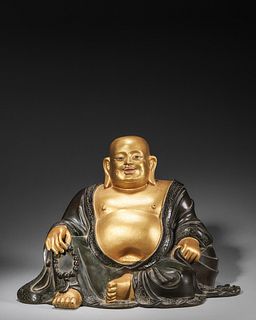 A gilding copper Maitreya statue,Qing Dynasty,China