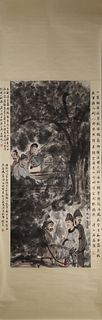 A Chinese hanging scroll painting of figure, Fu Baoshi mark