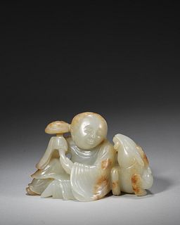 A jade carved figure ornament,Qing Dynasty,China