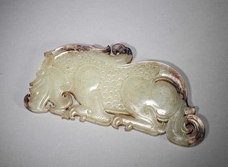 A beast shaped jade pendant,Han Dynasty,China