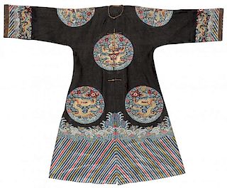 Fine/Rare Antique Chinese Silk Summer Dragon Robe
