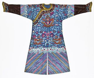 Outstanding Antique Chinese Silk Dragon Robe
