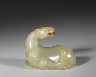 A jade beast ornament,Han Dynasty,China
