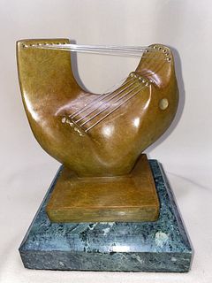 ENGLISH BRONZE SCULPTURE HENRY MOORE STRINGS 