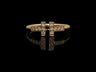 Tiffany & Co. 18K Yellow Gold Diamonds Ring Size 7