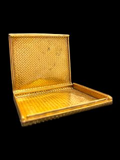 Circa 1960 Van Cleef & Arpels 18 Yellow Gold Woven Cigarette Case