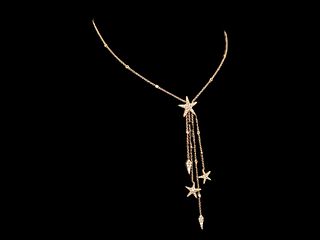 18K Rose Gold Diamond Star Necklace