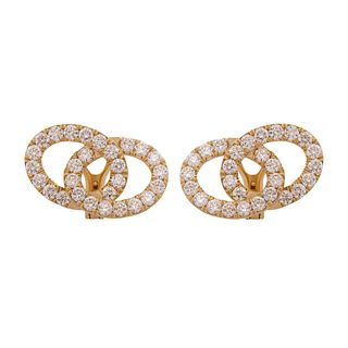 6.87ct   Diamond Infinity Earrings in 18K Yellow Gold