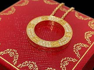 CARTIER LOVE NECKLACE DIAMOND-PAVED 18k Yellow Gold
