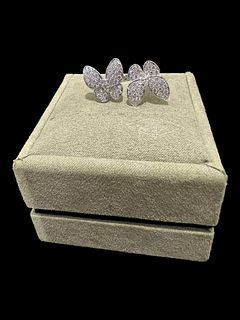 Van Cleef & Arpels Magic Alhambra Two Butterfly Between the Finger ring 18K white gold Diamond