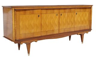 FRENCH MID-CENTURY MODERN MATCHED VENEER SIDEBOARD