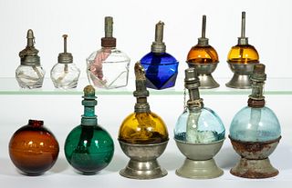 ASSORTED OCCUPATIONAL SINGEING MINIATURE LAMPS, LOT OF NINE