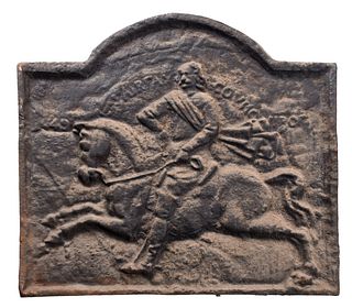 Large Cast Iron 'Horse and Rider' Fireback