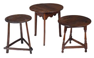 Three British Oak Circular Side Tables