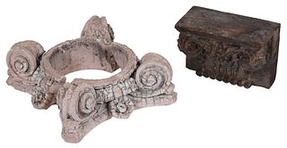 Two Architectural Column Capital Elements