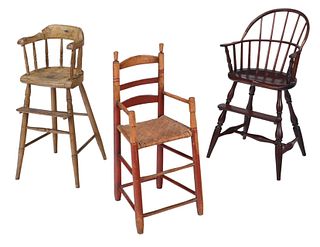 Three American Child's Chairs