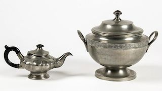2 Pewter Serving Articles