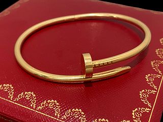 Cartier 18K Yellow Gold Juste Un Clou Bracelet Size 19