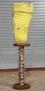 Pierre Malbec (French, active) Yellow Waffle Found Object Sculpture
