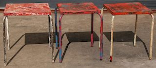 3 French Painted Steel Bistro Tables