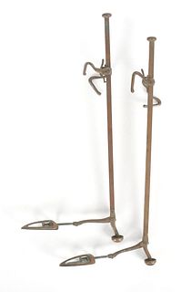 A Pair of Brass Riding Boot Holders