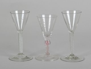 Three Air-Twist Wine Glasses
