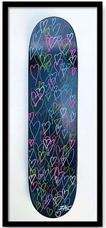 E.M. Zax- Hand Painted Skateboard Deck "Hearts"