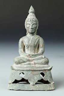 18th C. Thai Bronze Buddha