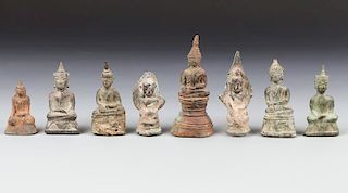 8 Antique Thai Buddhas, 18th/19th Century