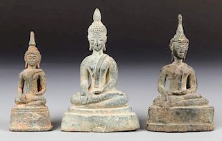 Three Antique Laos Buddhas